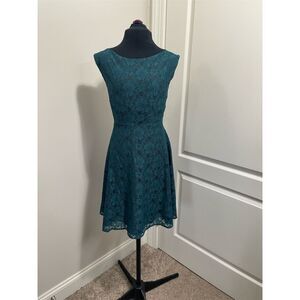 Speechless Women's Green Fit & Flare Lace  Knee Length Dress Size 4